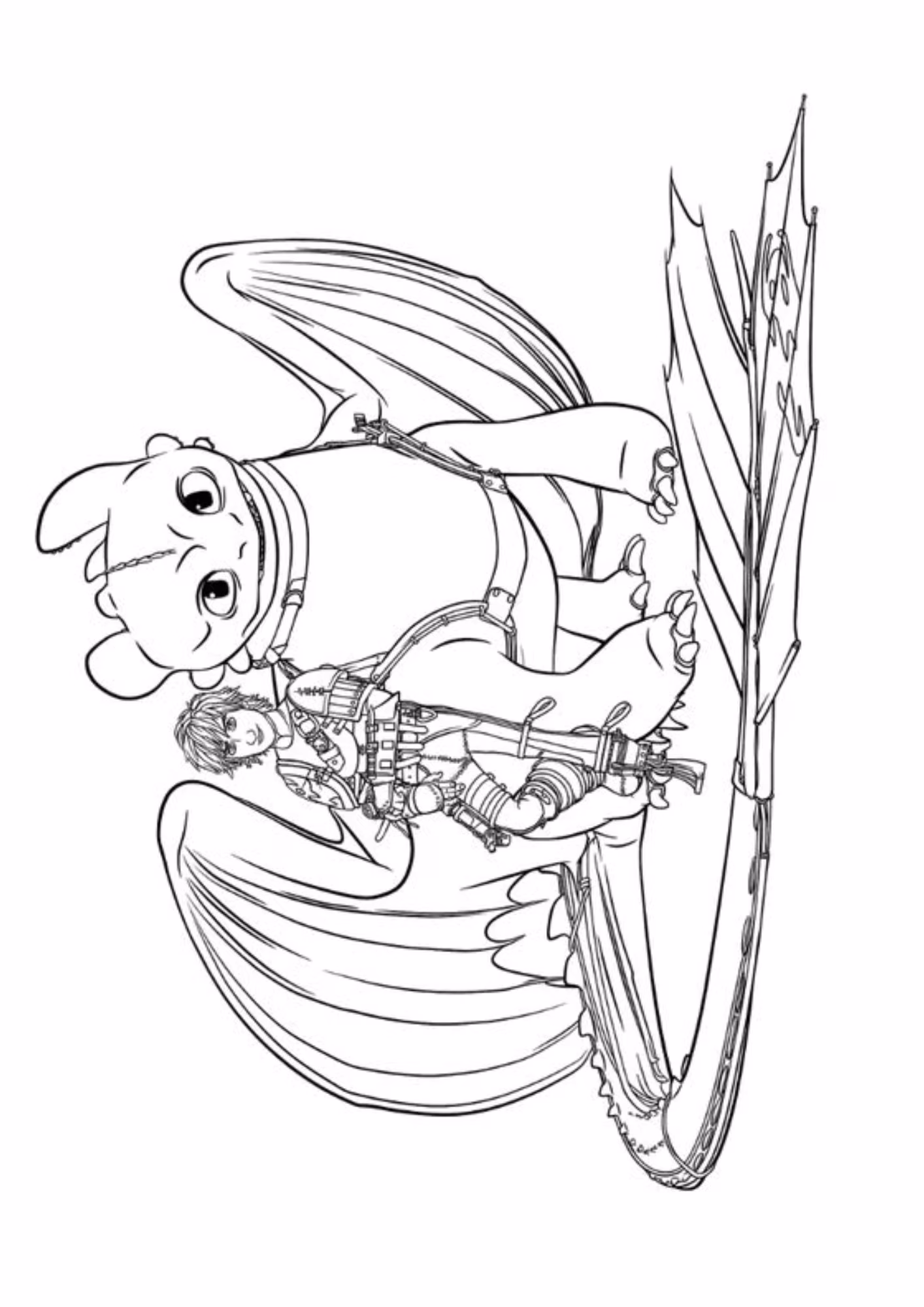 Como treinar seu dragao e para colorir — desenho para imprimir