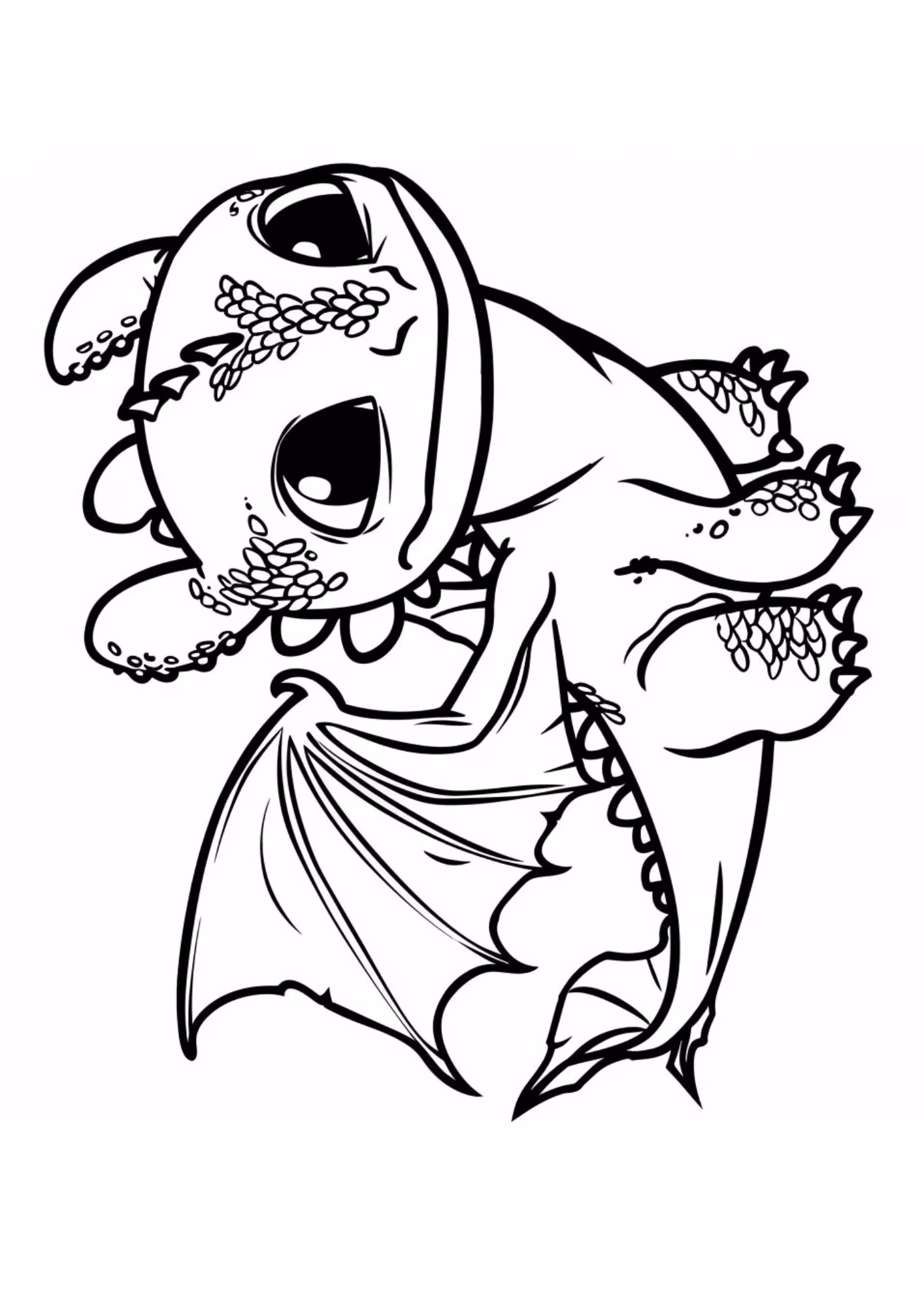 Como treinar seu dragao e para colorir — desenho para imprimir