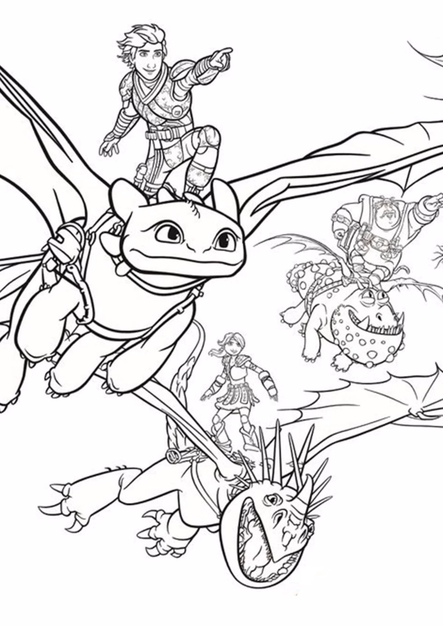 Como treinar seu dragao e para colorir — desenho para imprimir