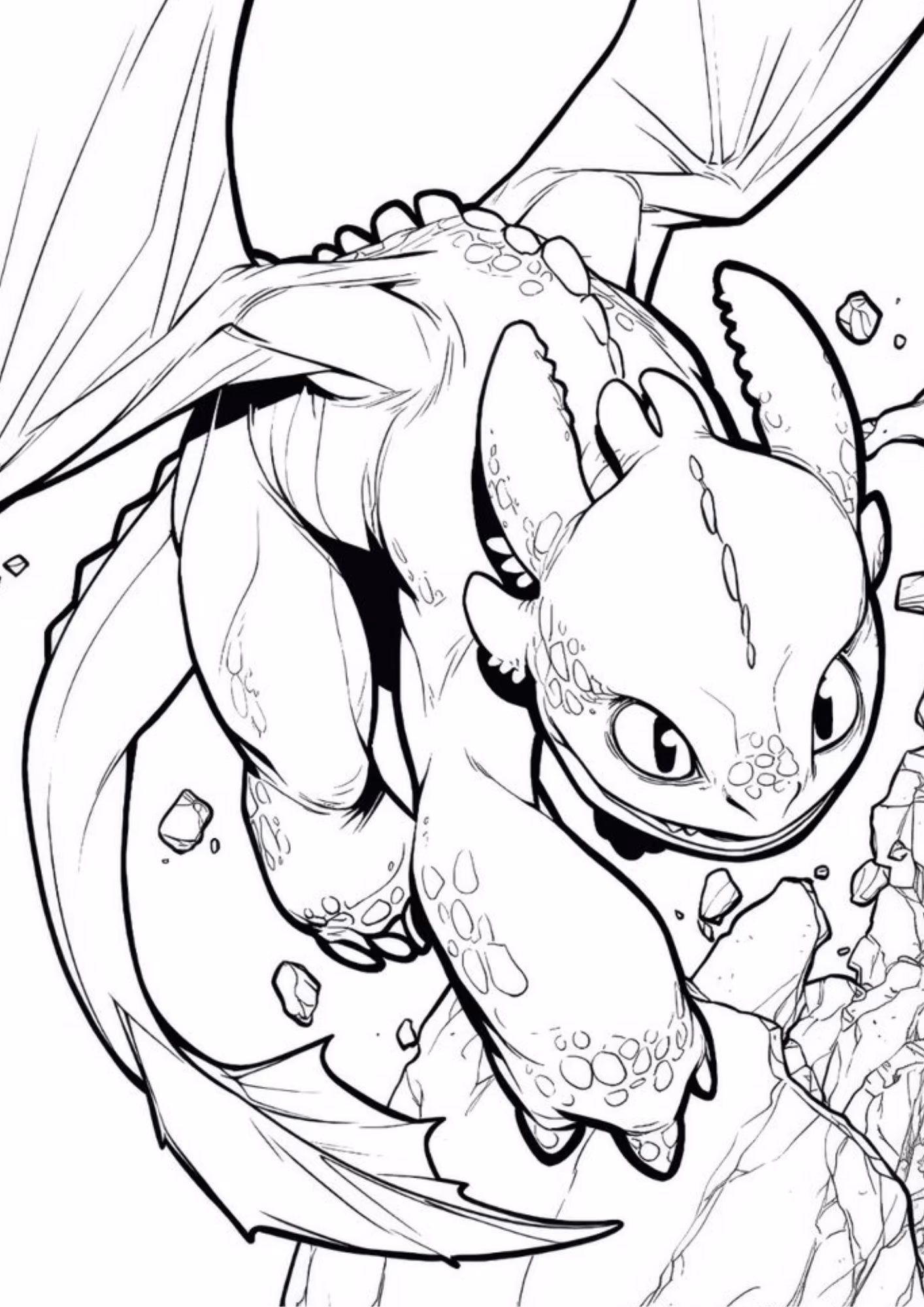 Como treinar seu dragao e para colorir — desenho para imprimir
