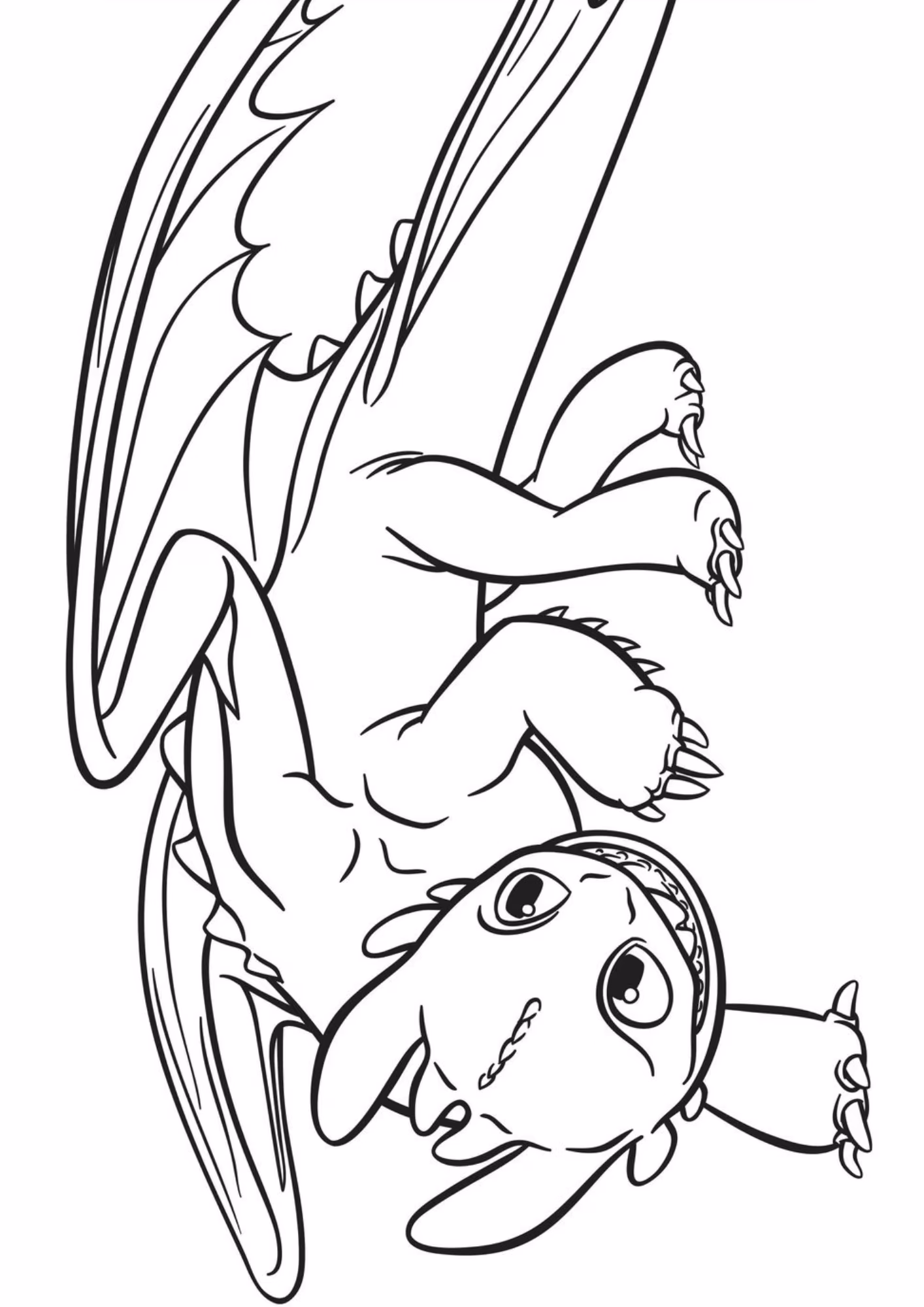 Como treinar seu dragao e para colorir — desenho para imprimir