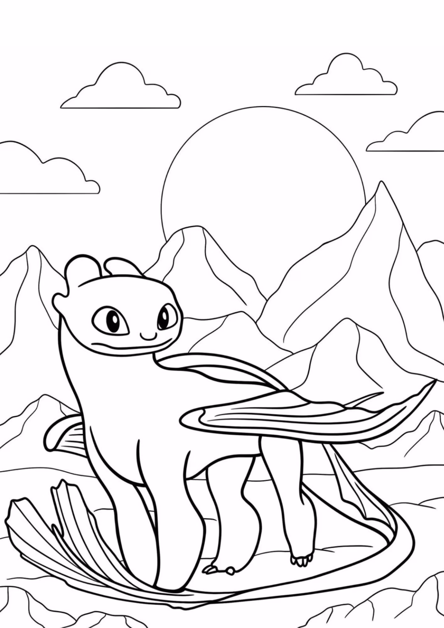 Como treinar seu dragao e para colorir — desenho para imprimir