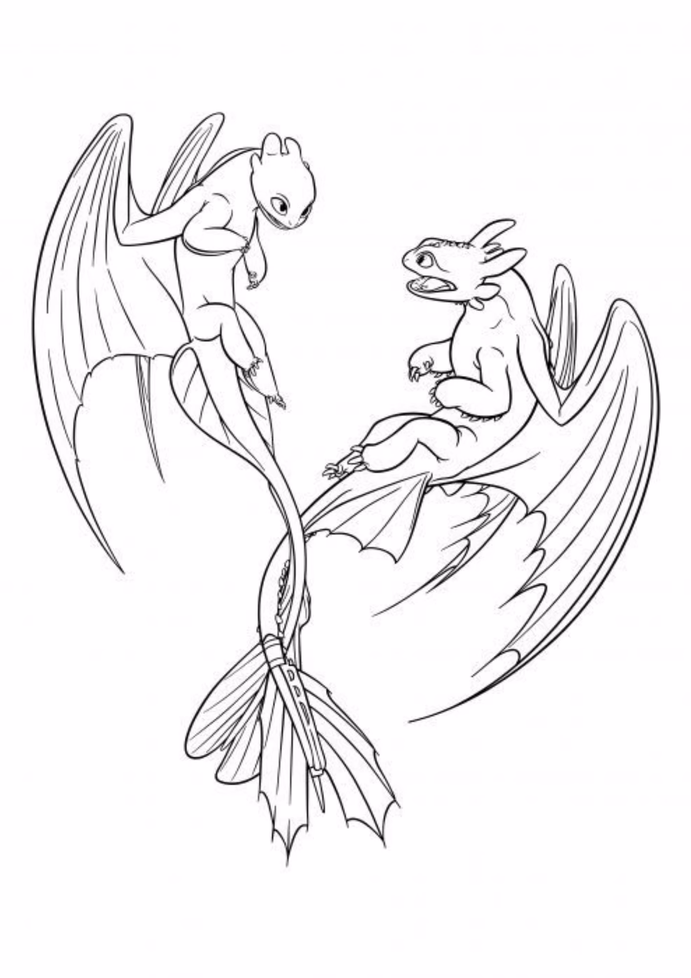 Como treinar seu dragao e para colorir — desenho para imprimir