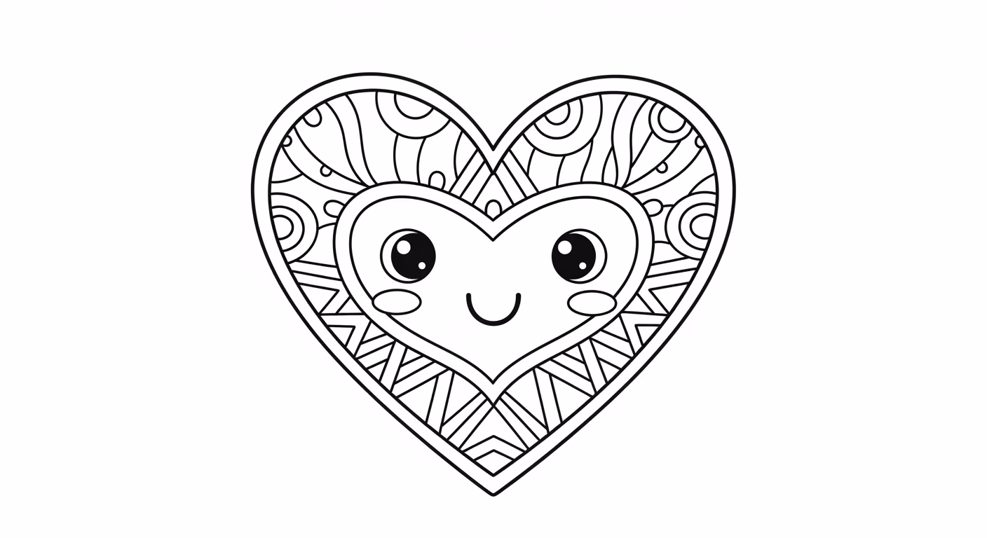 Coracao para colorir — desenho para imprimir