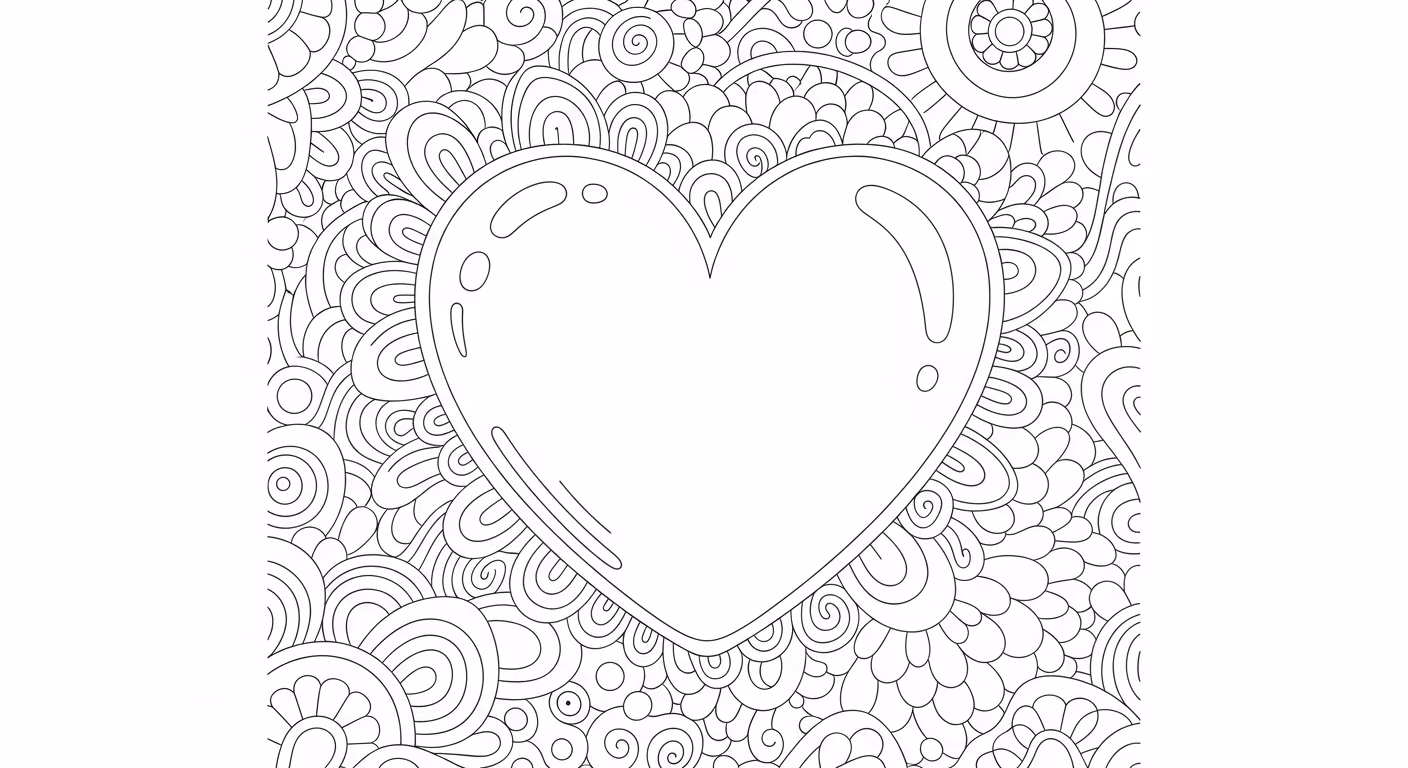 Coracao para colorir — desenho para imprimir