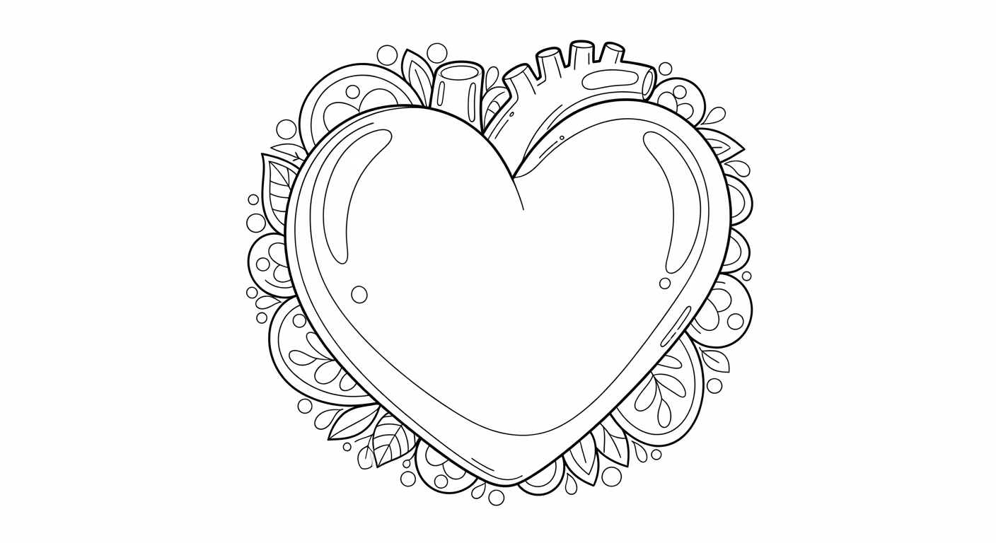 Coracao para colorir — desenho para imprimir