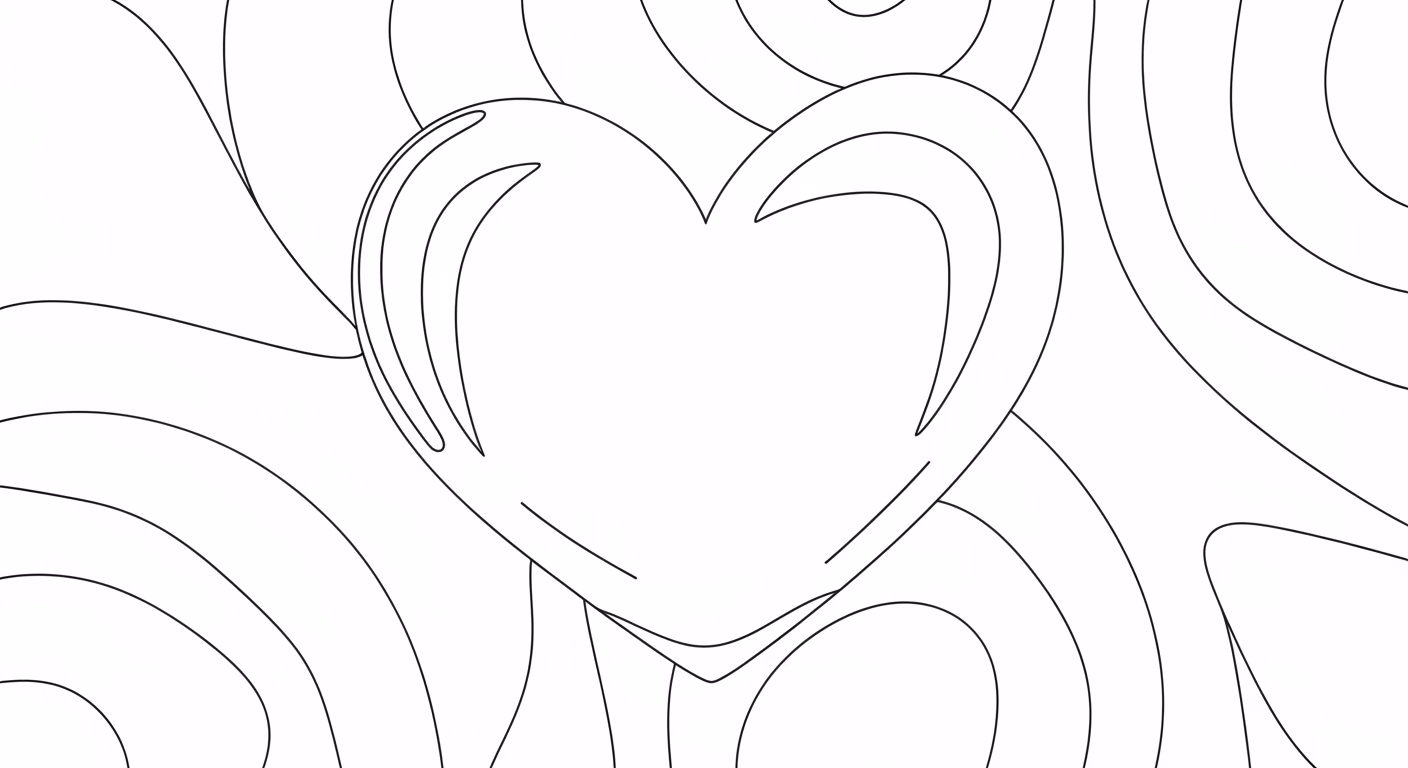 Coracao para colorir — desenho para imprimir