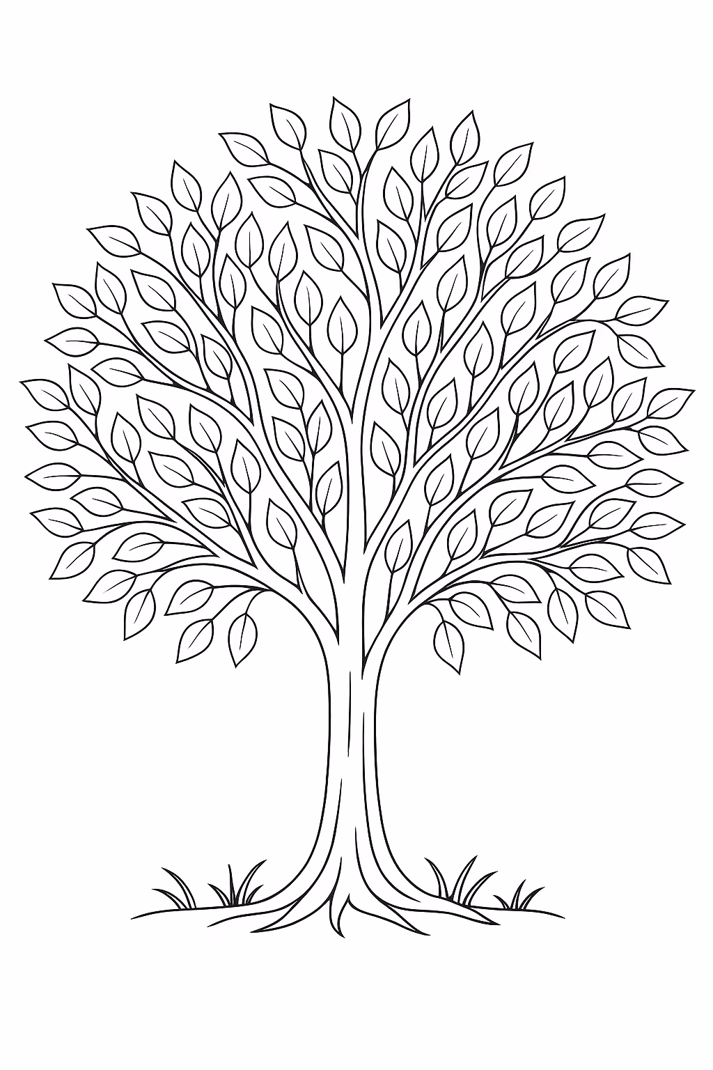 Arvore para colorir — desenho para imprimir
