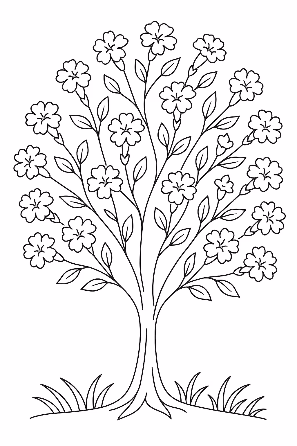 Arvore para colorir — desenho para imprimir