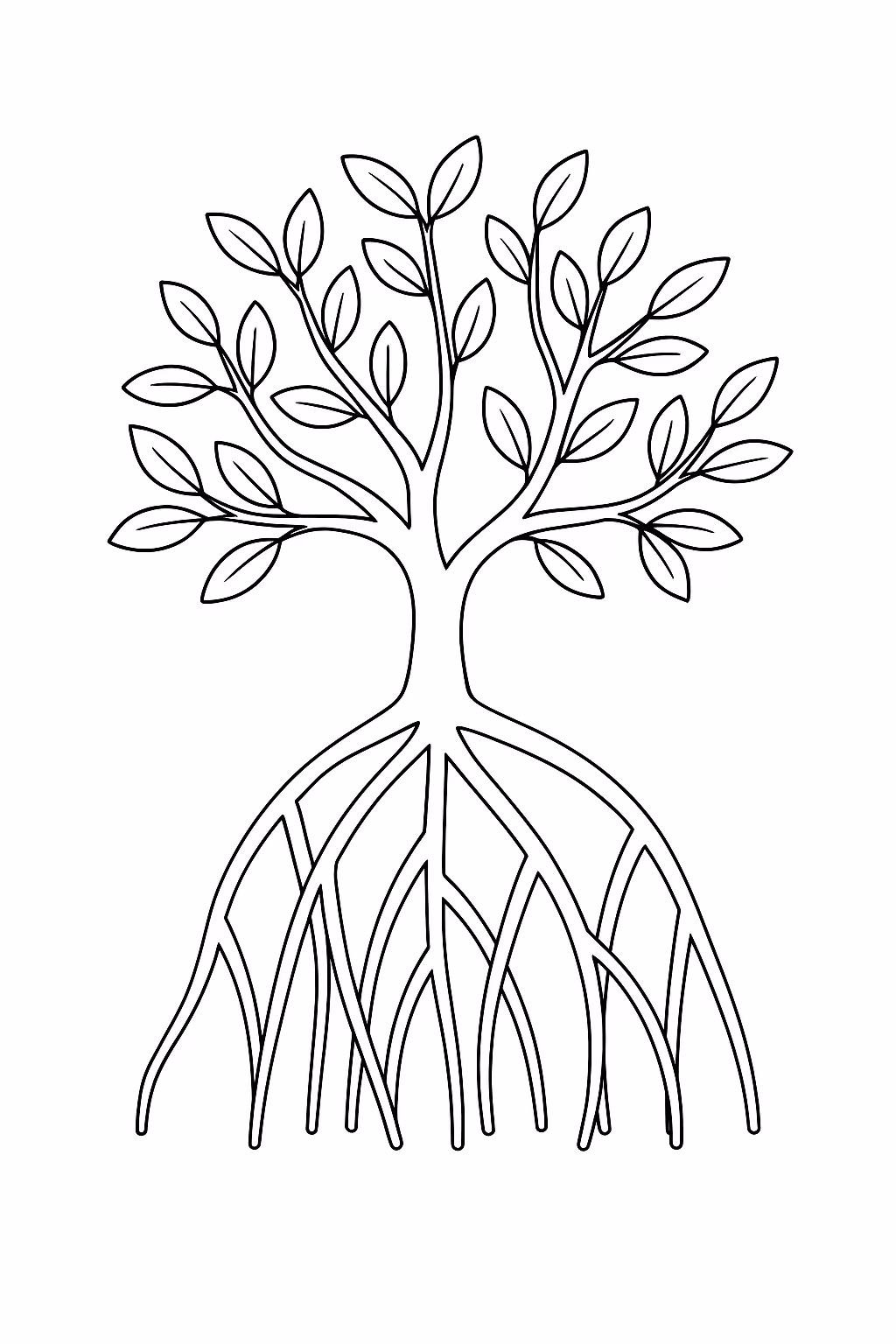 Arvore para colorir — desenho para imprimir