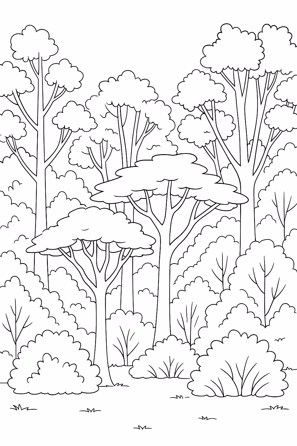 Arvore para colorir — desenho para imprimir