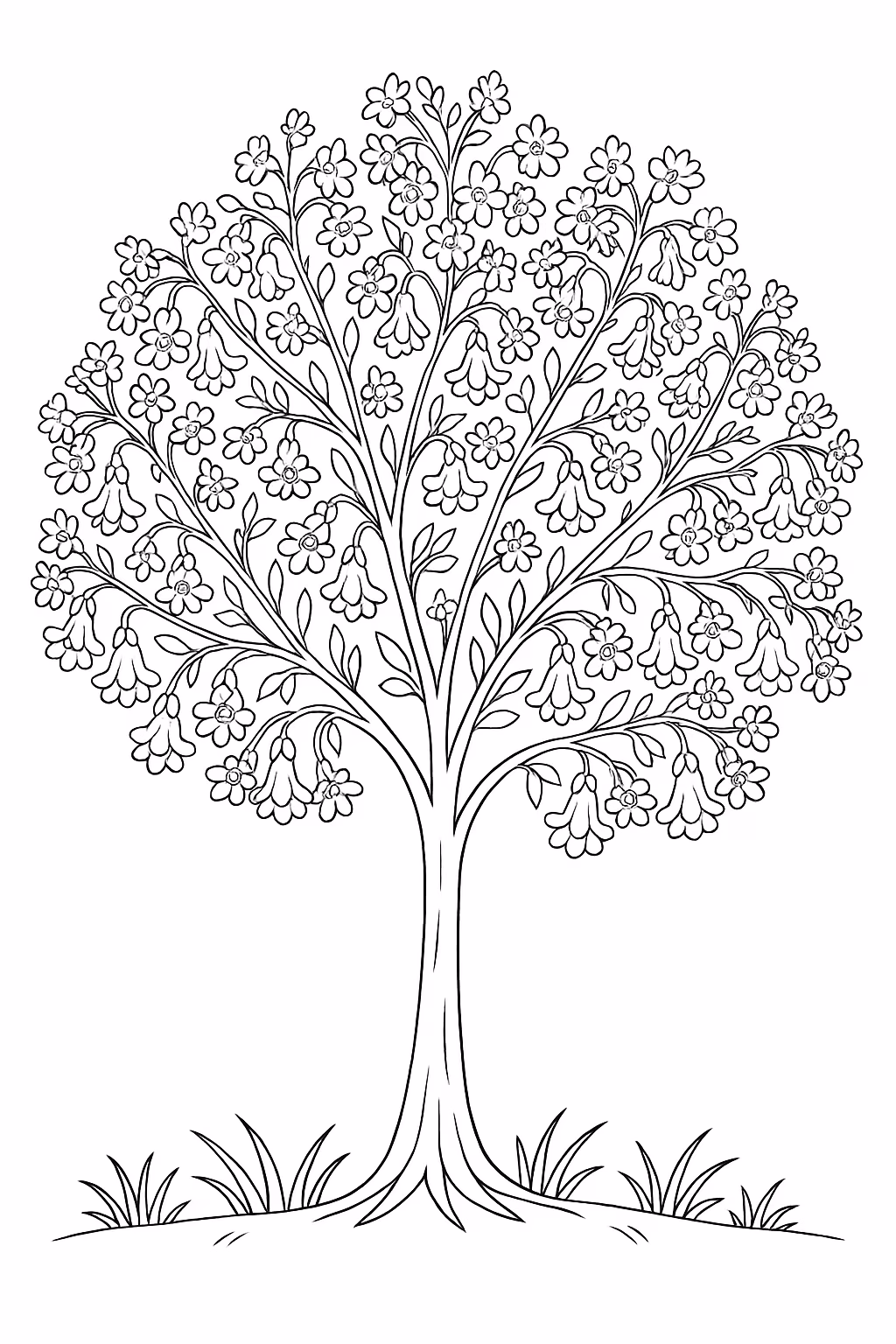 Arvore para colorir — desenho para imprimir