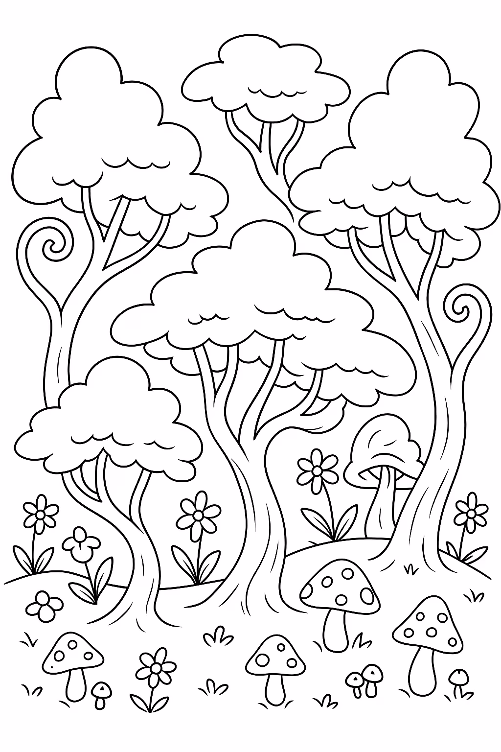 Arvore para colorir — desenho para imprimir