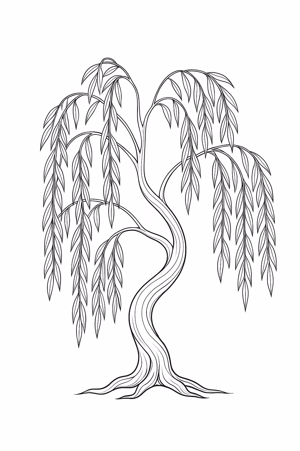 Arvore para colorir — desenho para imprimir