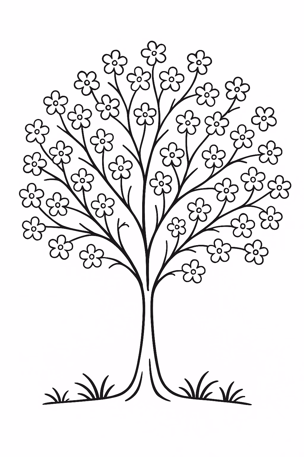 Arvore para colorir — desenho para imprimir