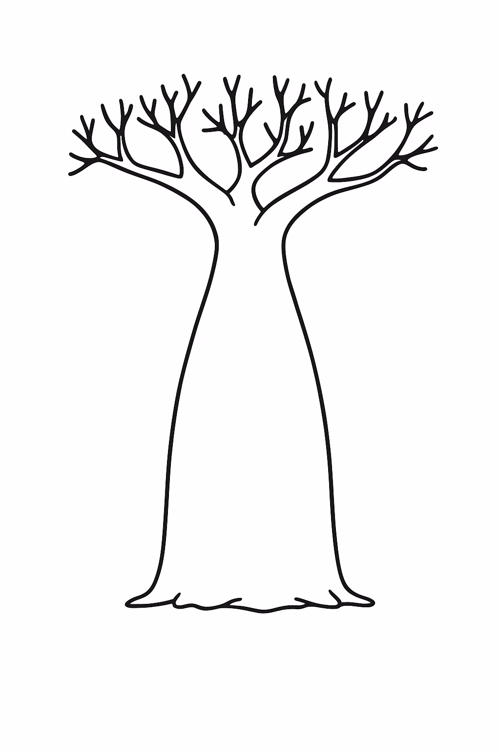 Arvore para colorir — desenho para imprimir