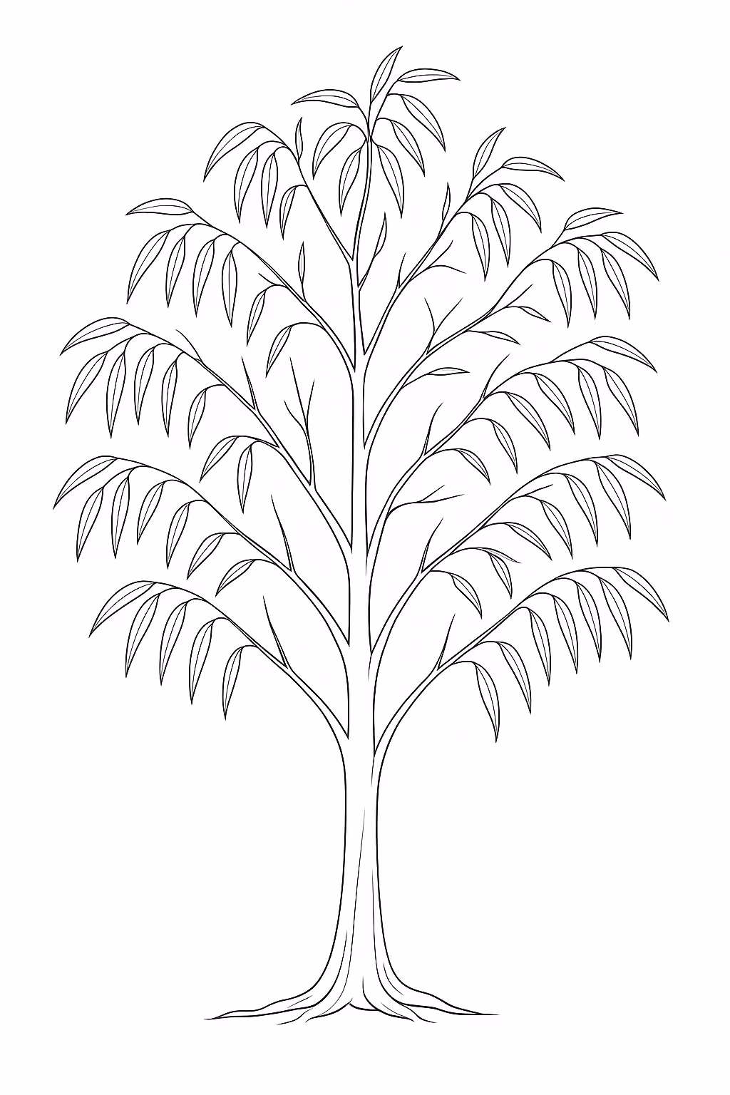 Arvore para colorir — desenho para imprimir