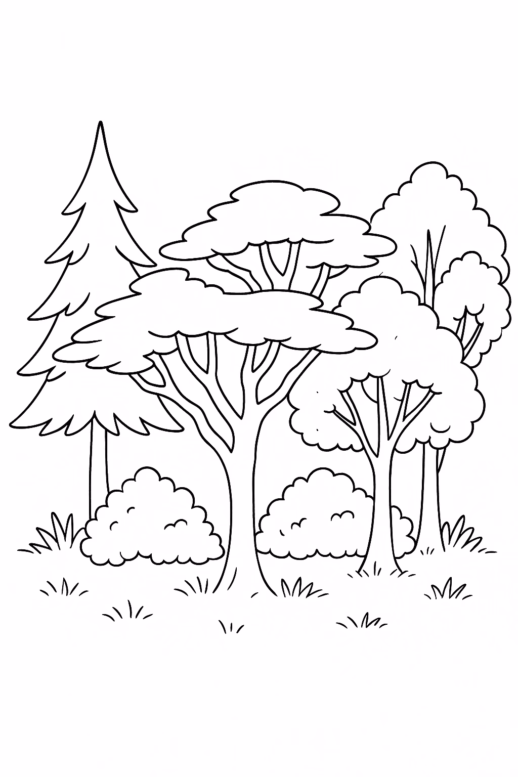 Arvore para colorir — desenho para imprimir