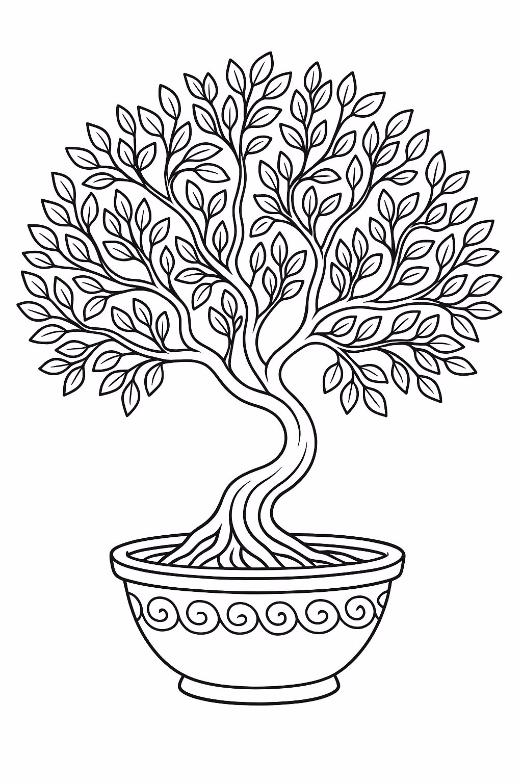Arvore para colorir — desenho para imprimir