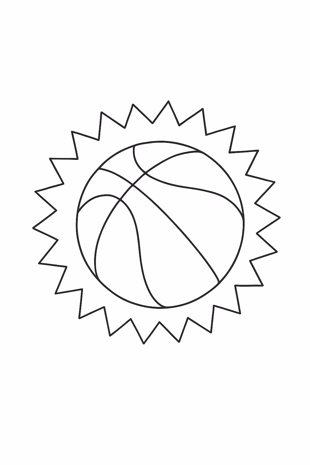 Bola para colorir — desenho para imprimir