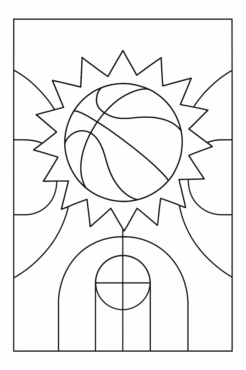Bola para colorir — desenho para imprimir
