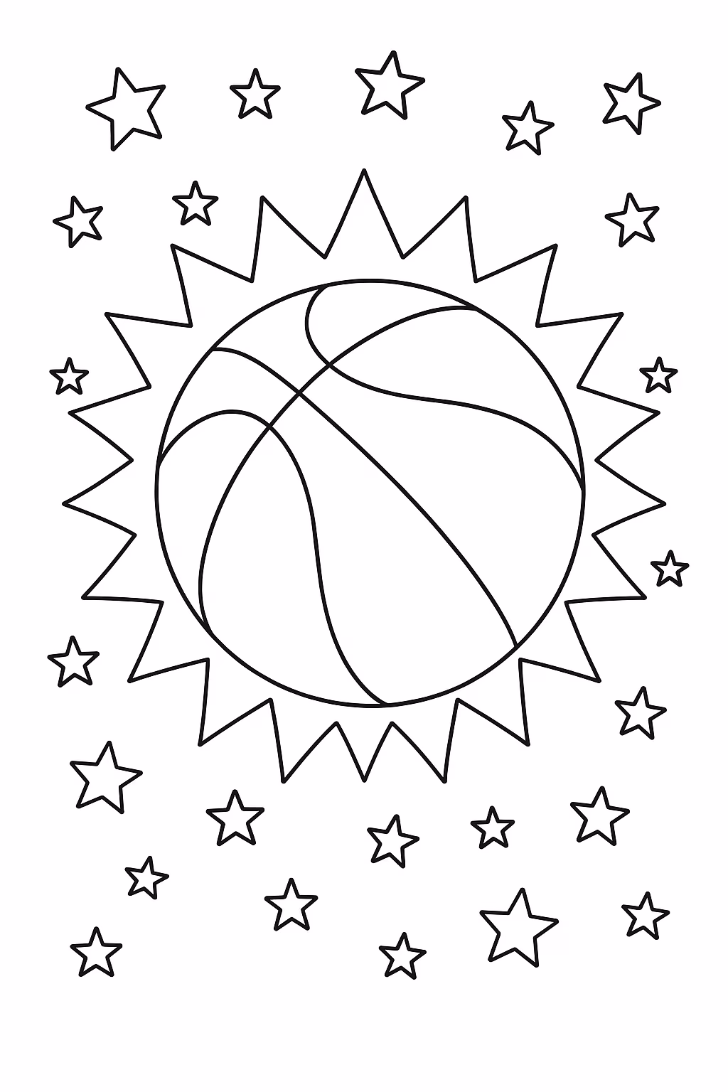 Bola para colorir — desenho para imprimir