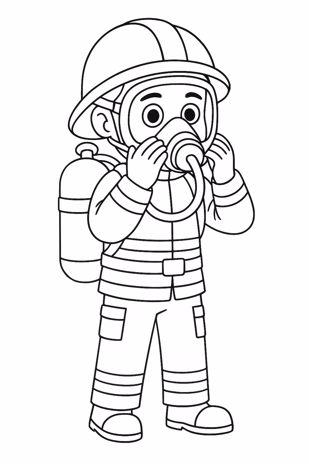 Bombeiro mascara min para colorir — desenho para imprimir