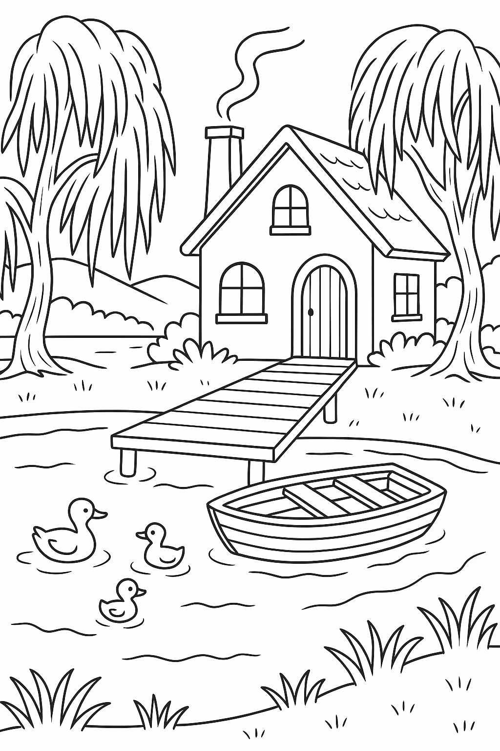 Casa para colorir — desenho para imprimir