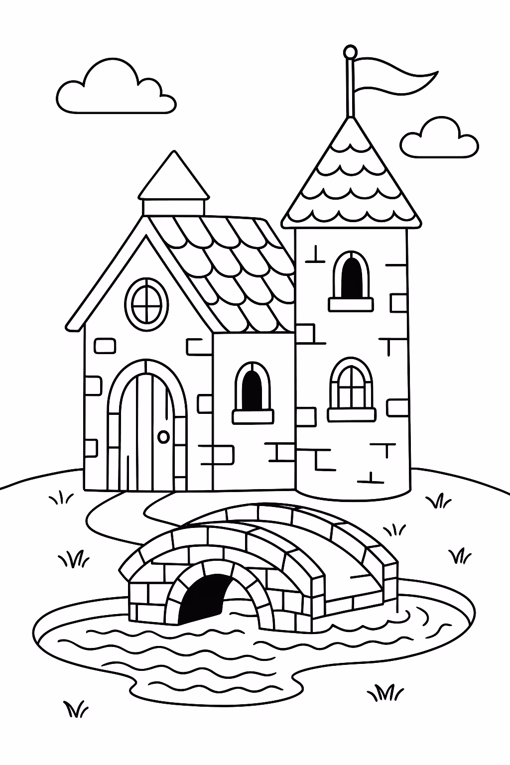 Casa para colorir — desenho para imprimir