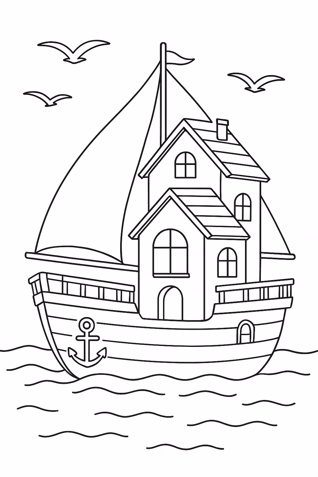 Casa para colorir — desenho para imprimir