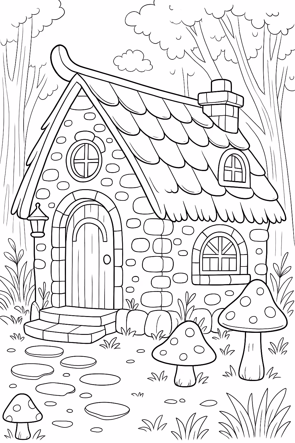 Casa para colorir — desenho para imprimir