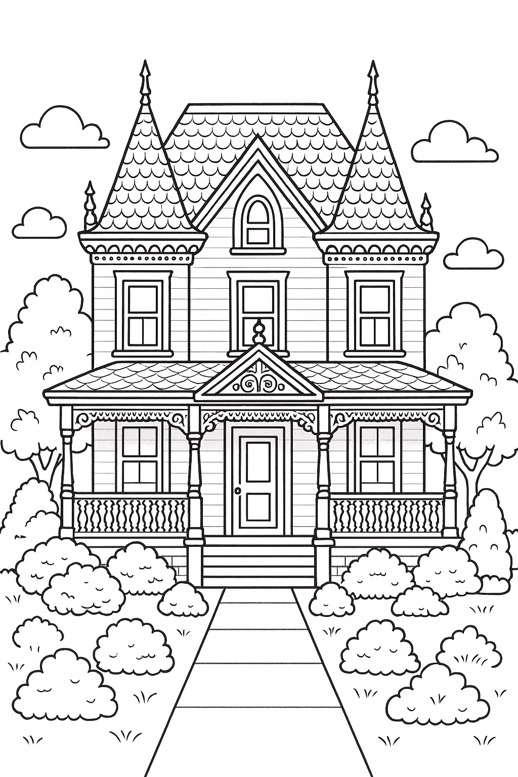 Casa para colorir — desenho para imprimir