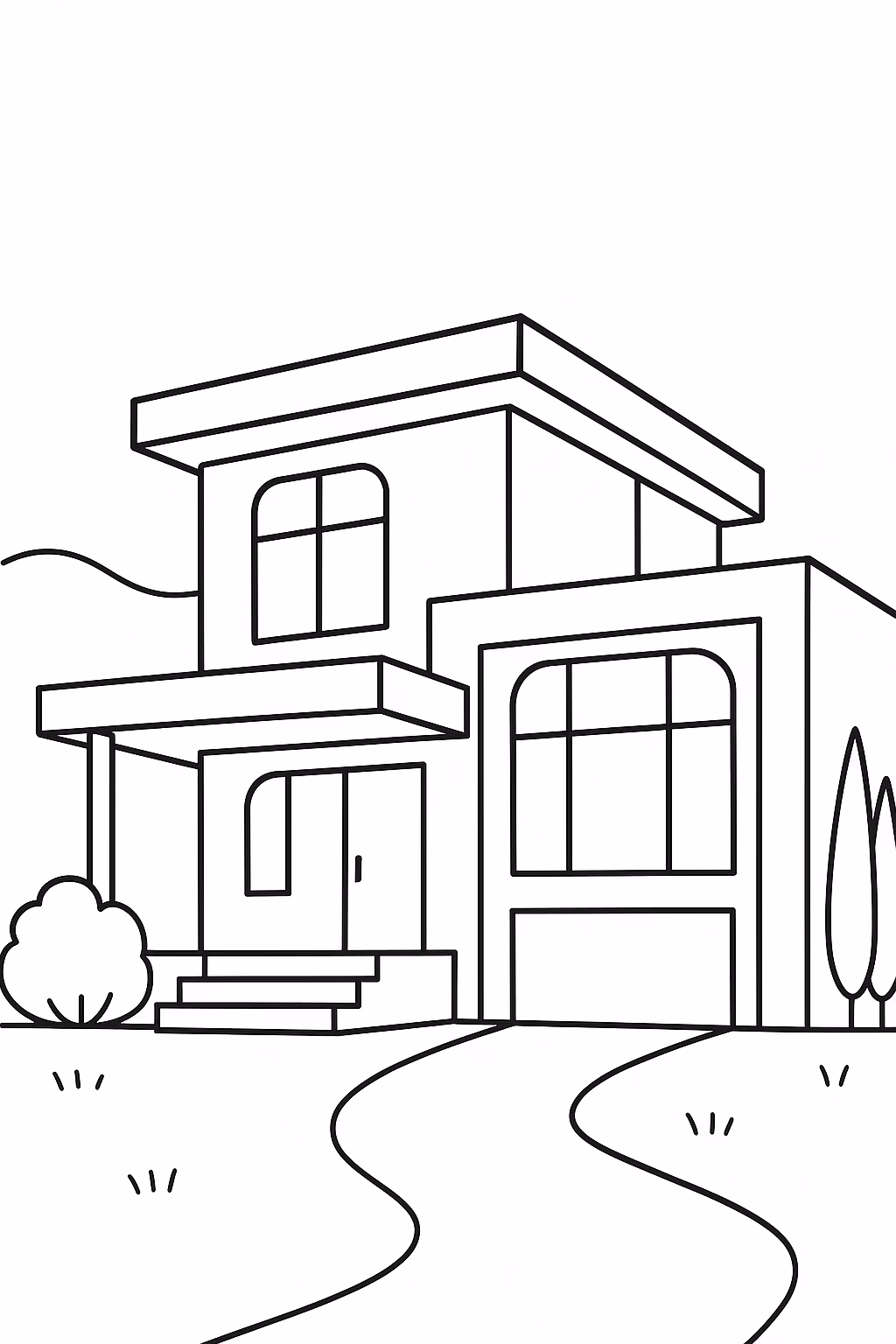 Casa para colorir — desenho para imprimir