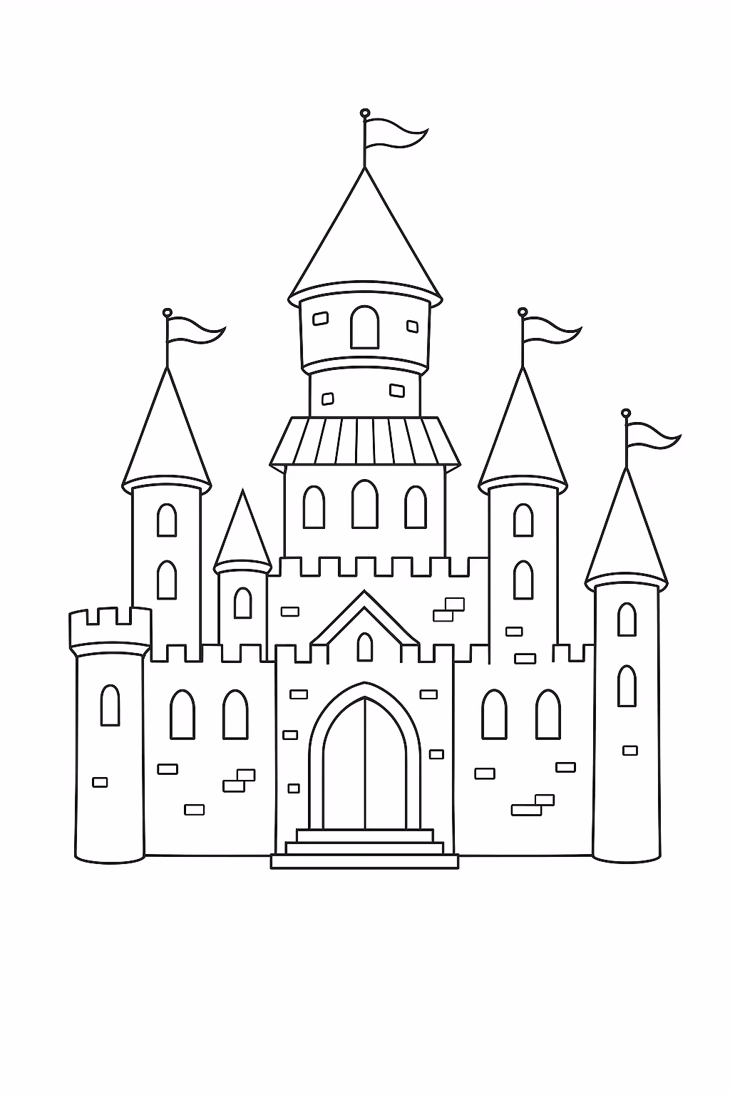 Castelo para colorir — desenho para imprimir