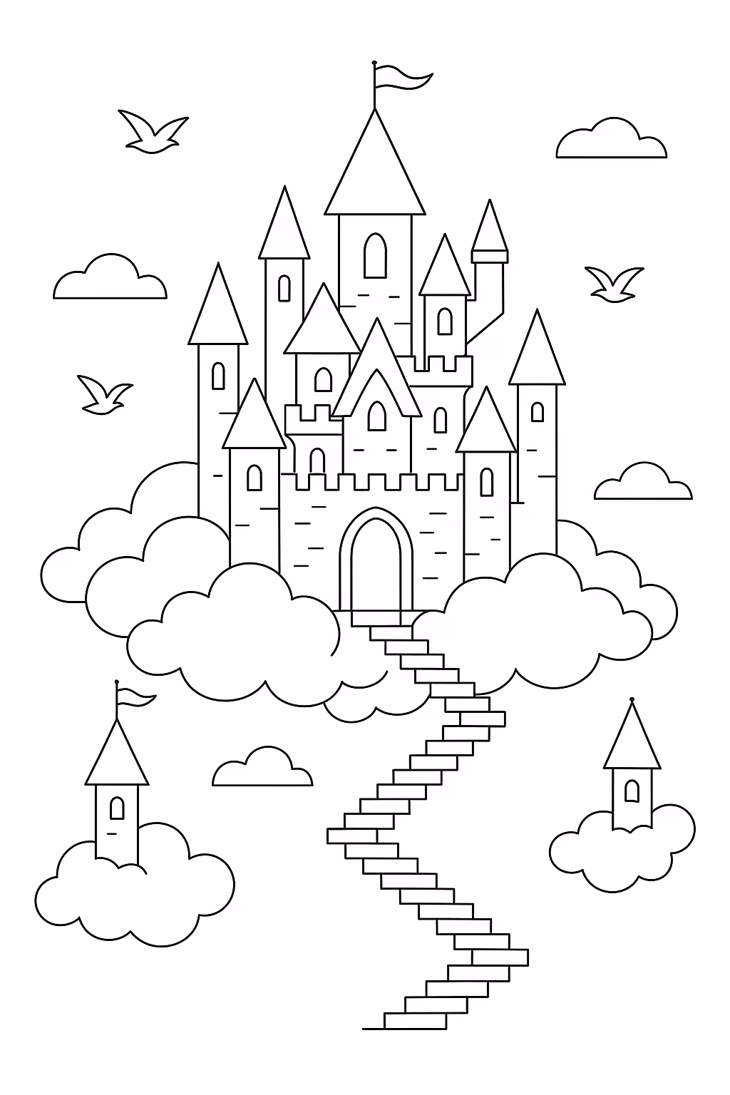 Castelo para colorir — desenho para imprimir