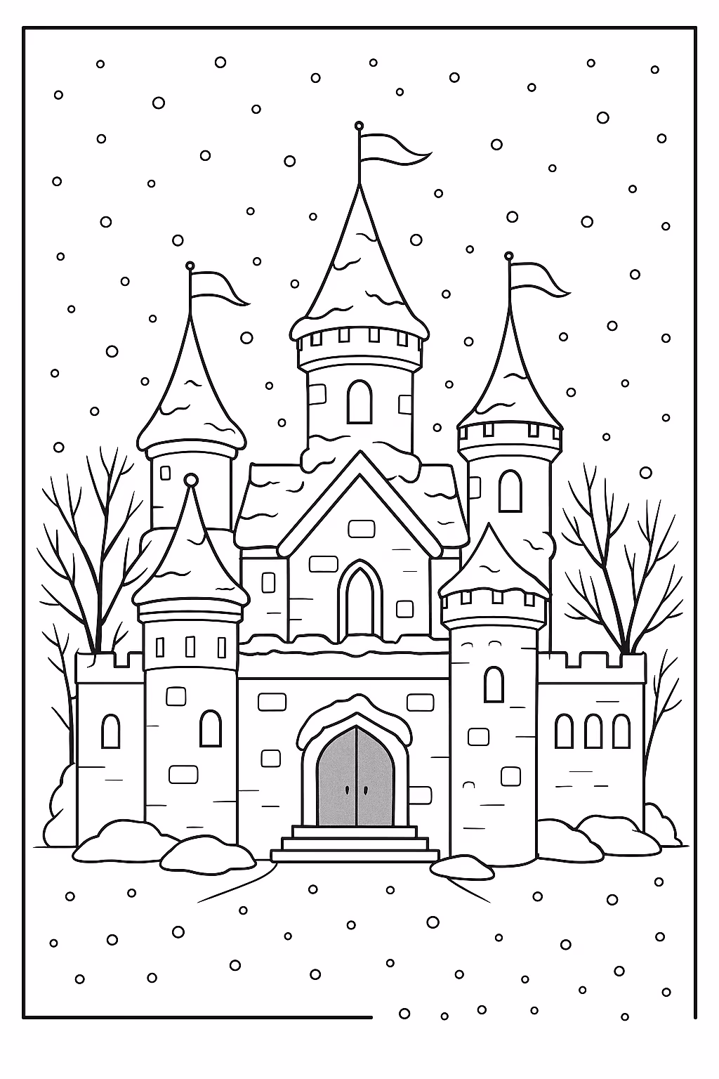 Castelo para colorir — desenho para imprimir