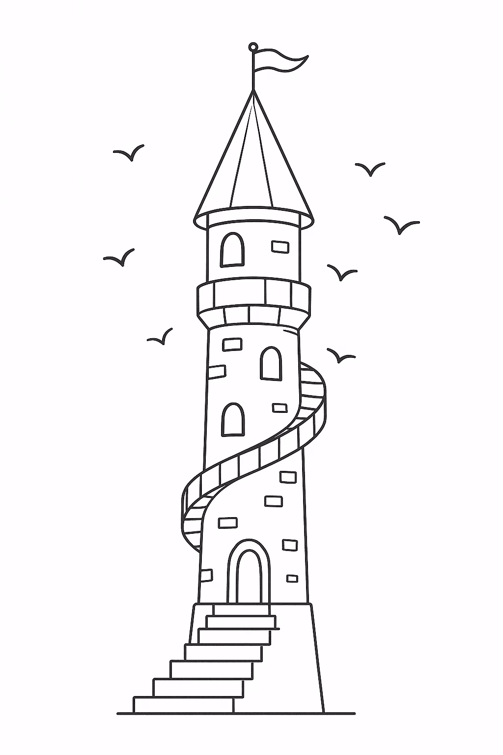 Castelo para colorir — desenho para imprimir