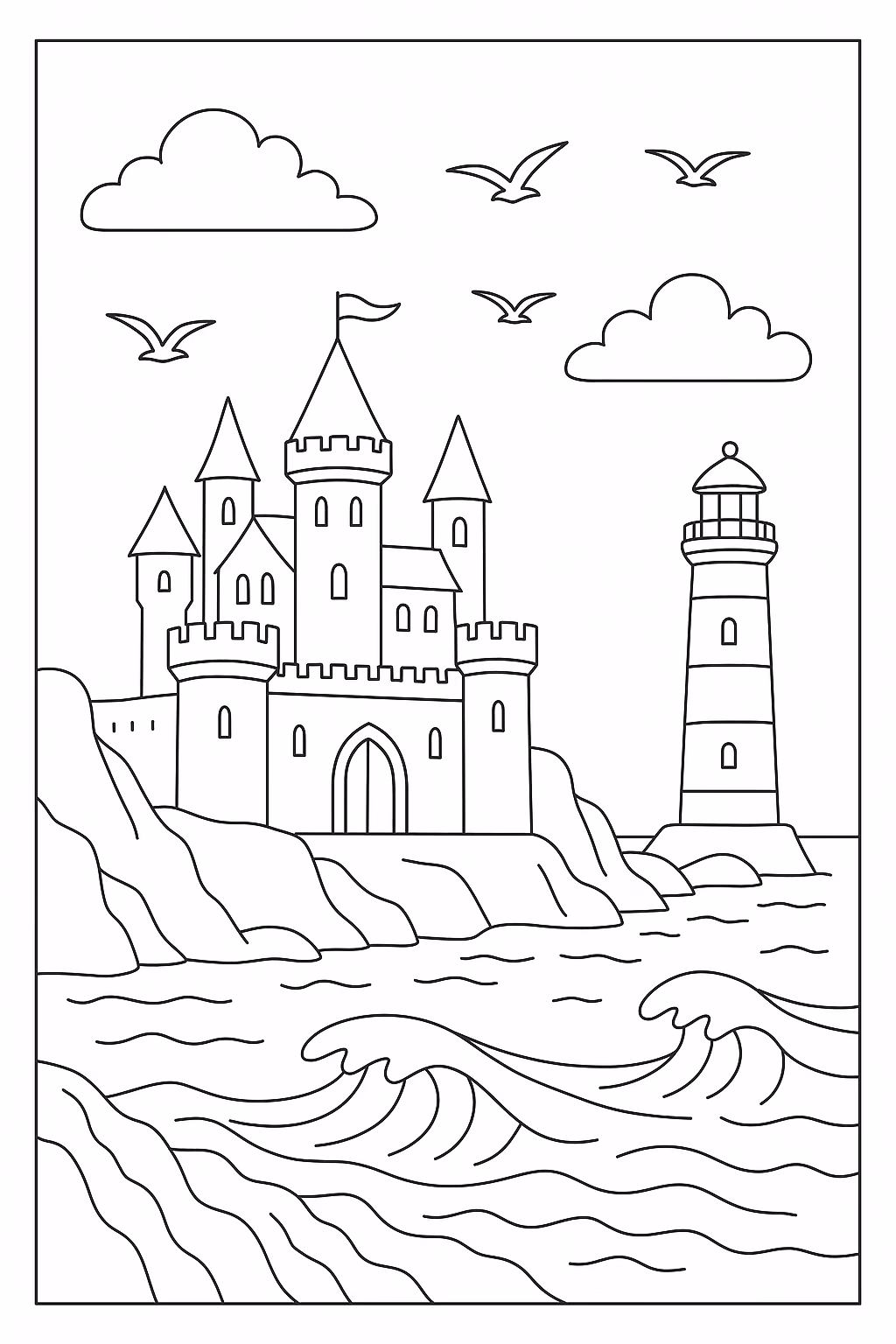 Castelo para colorir — desenho para imprimir