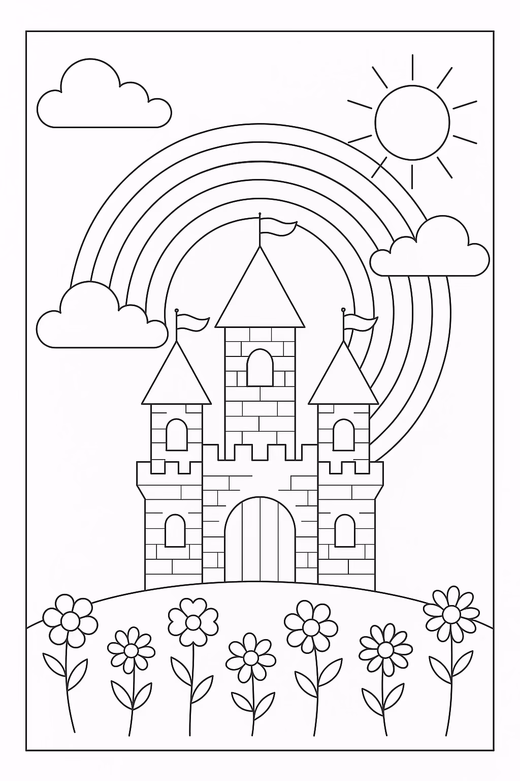 Castelo para colorir — desenho para imprimir