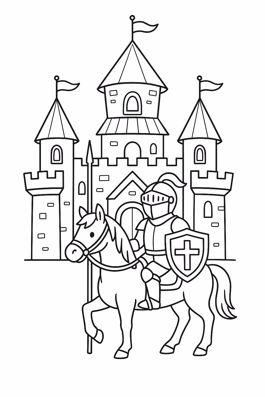 Castelo para colorir — desenho para imprimir