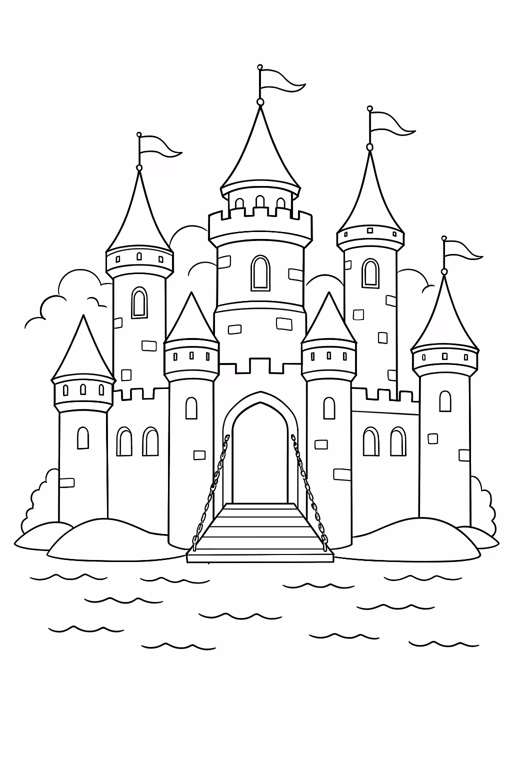 Castelo para colorir — desenho para imprimir