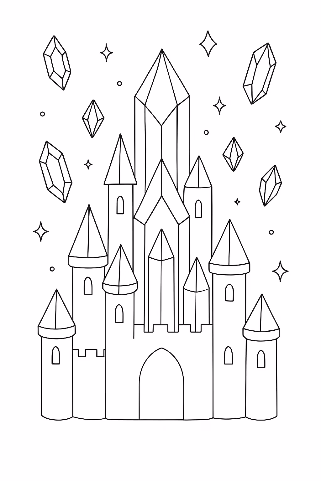 Castelo para colorir — desenho para imprimir