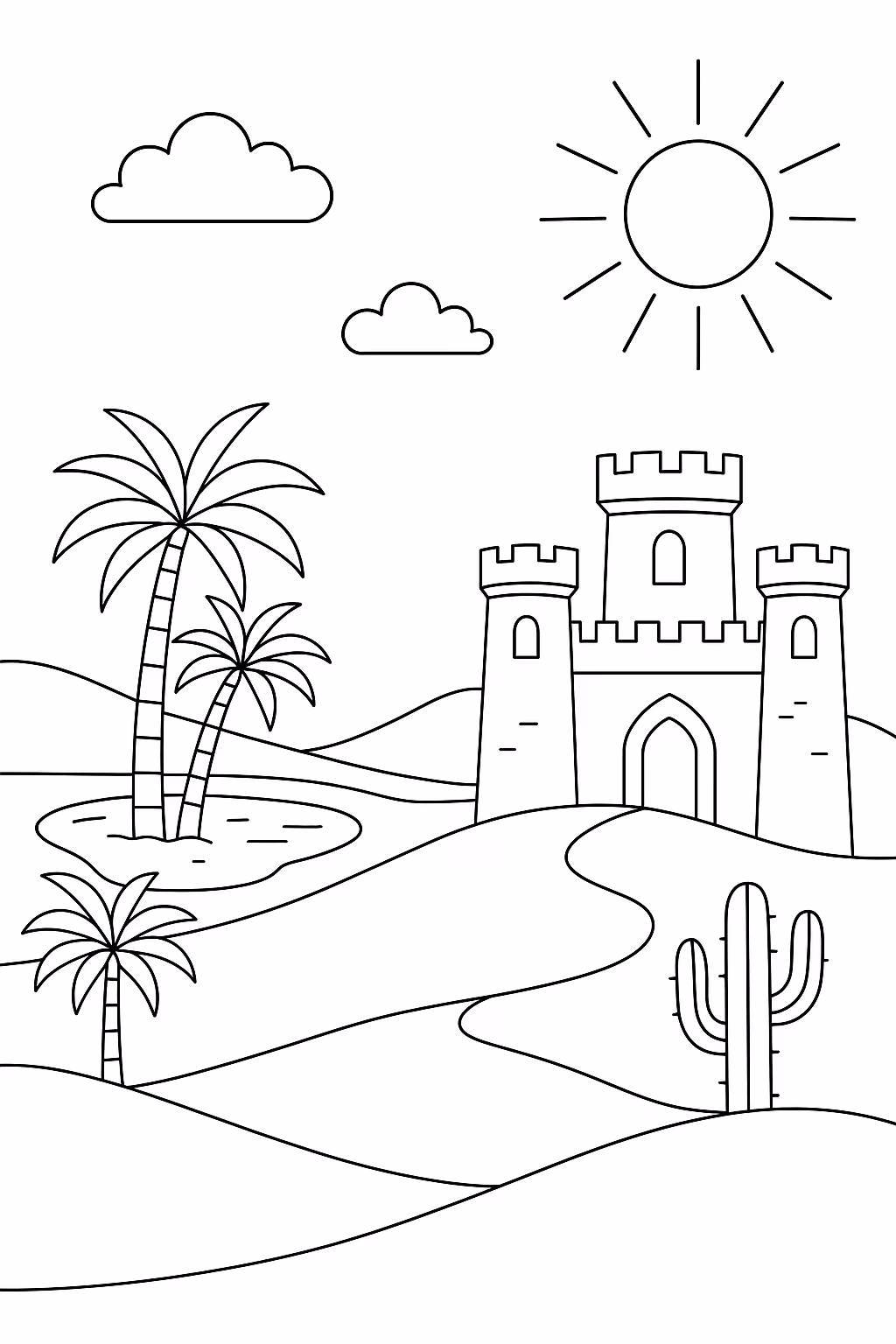 Castelo para colorir — desenho para imprimir