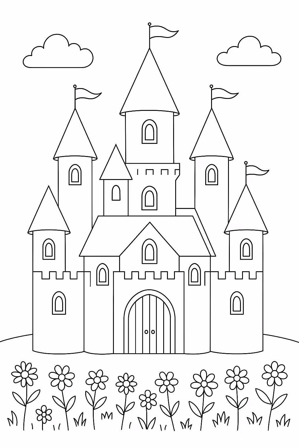 Castelo para colorir — desenho para imprimir