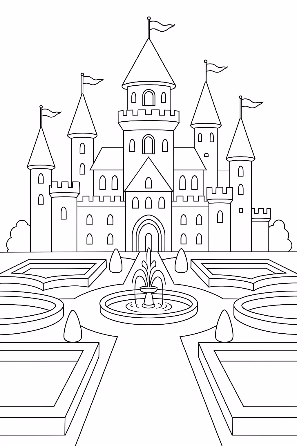 Castelo para colorir — desenho para imprimir