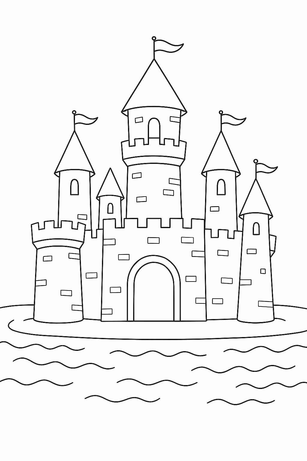 Castelo para colorir — desenho para imprimir