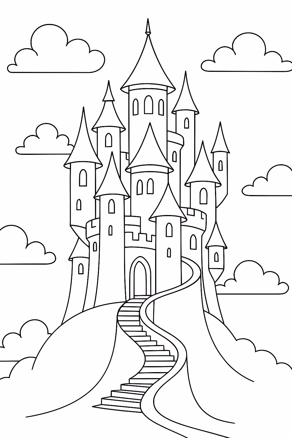 Castelo para colorir — desenho para imprimir