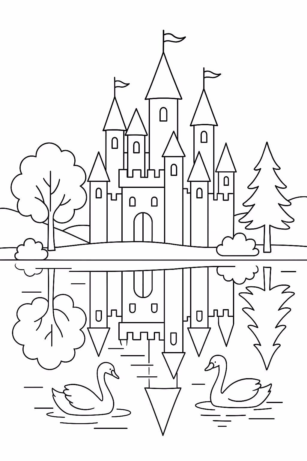 Castelo para colorir — desenho para imprimir