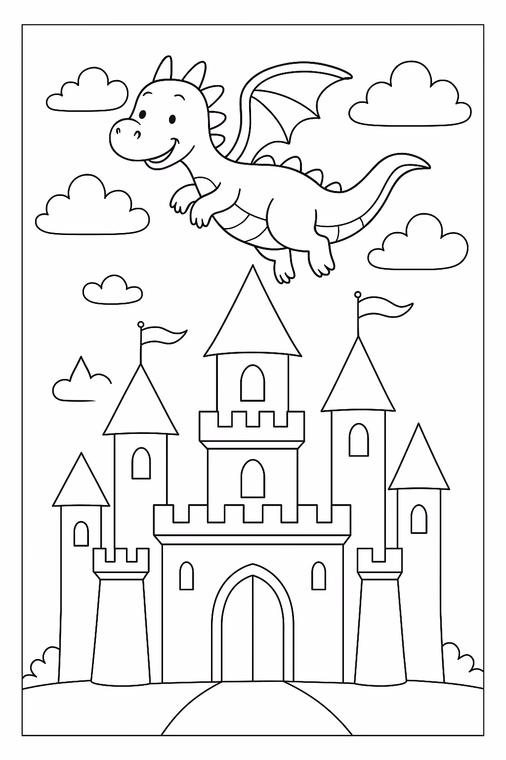 Castelo para colorir — desenho para imprimir