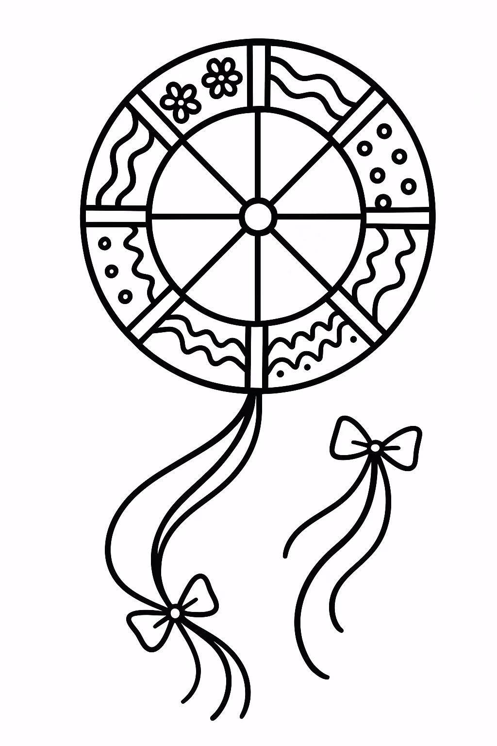 De pipa para colorir — desenho para imprimir